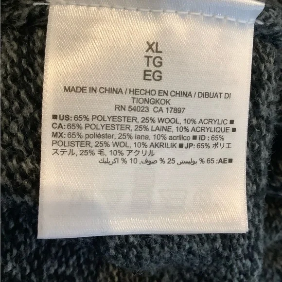 NWT Old Navy Dark Gray Wool Blend Sweater, XL Unisex - Picture 5 of 7